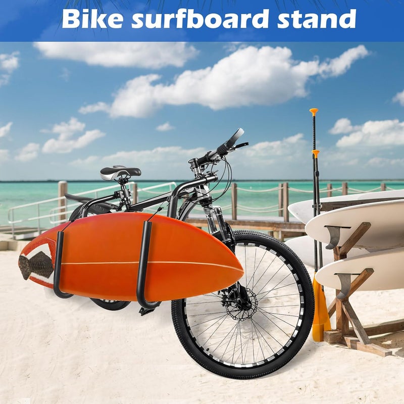 DTNESS Bicycle Surfboard Racks, Bike Surf Board Holder for Shortboards, Longboards, SUP Paddleboards, Skis, Windsurfing Boards, Outdoor Sports Surfing Wakeboard Carrier Mount for Bike - Image 4